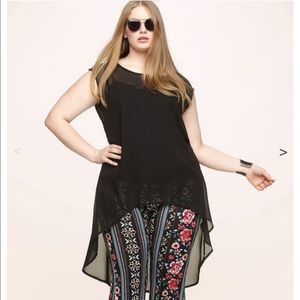 Avenue Loralette Sheer High-low tank top